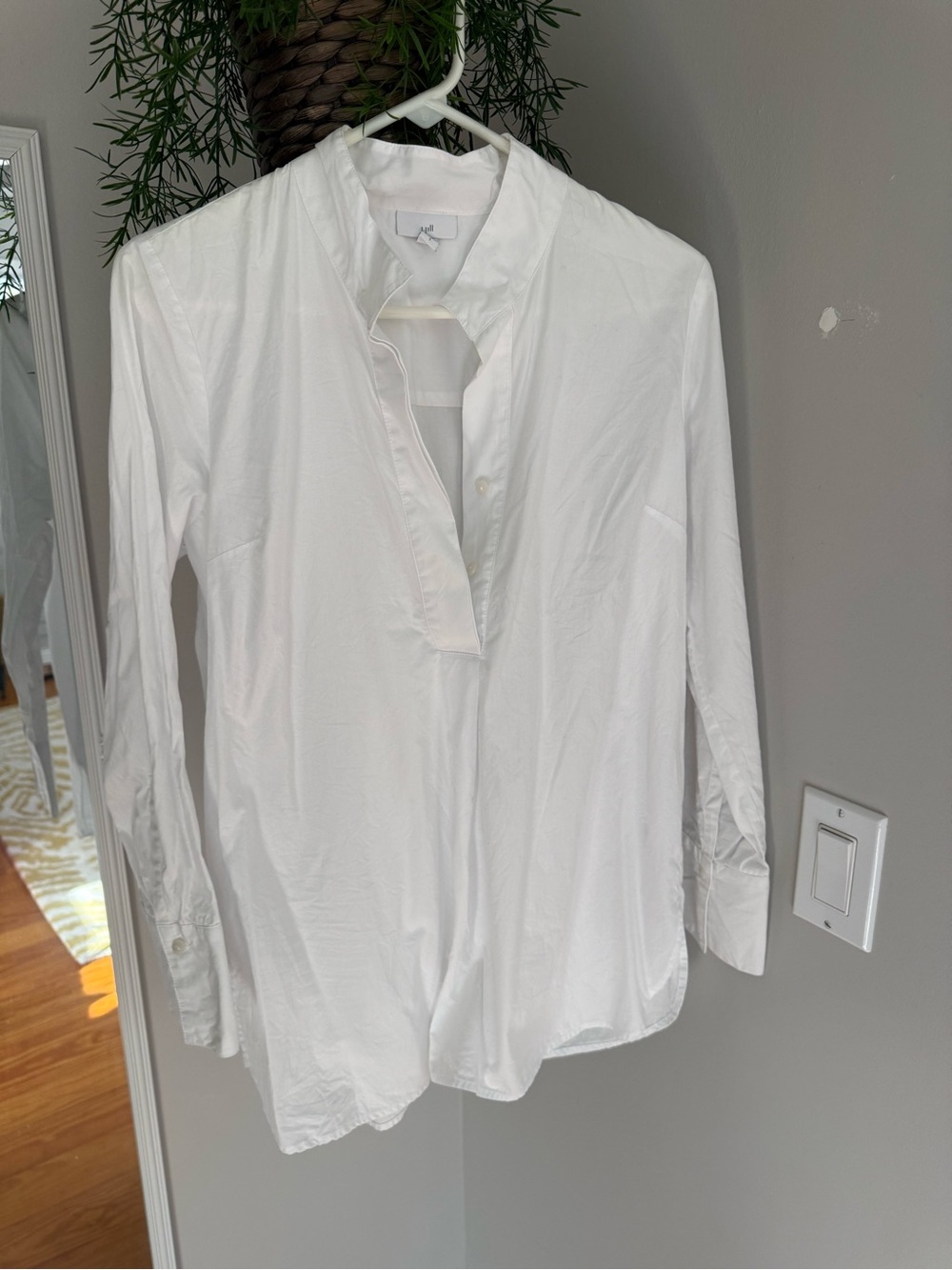 J. Jill White Long-Sleeve Popover Button Shirt
